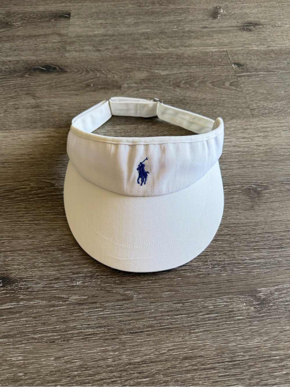 Polo by Ralph Lauren White Kids Visor with Blue Polo Pony